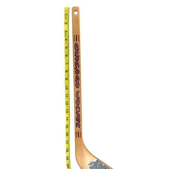 VINTAGE Chicago Wolves American Hockey League Mini Hockey Stick Wooden 90s 00s - Picture 5 of 8